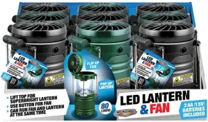 LED Lantern & Fan 80LUM, Multicoloured