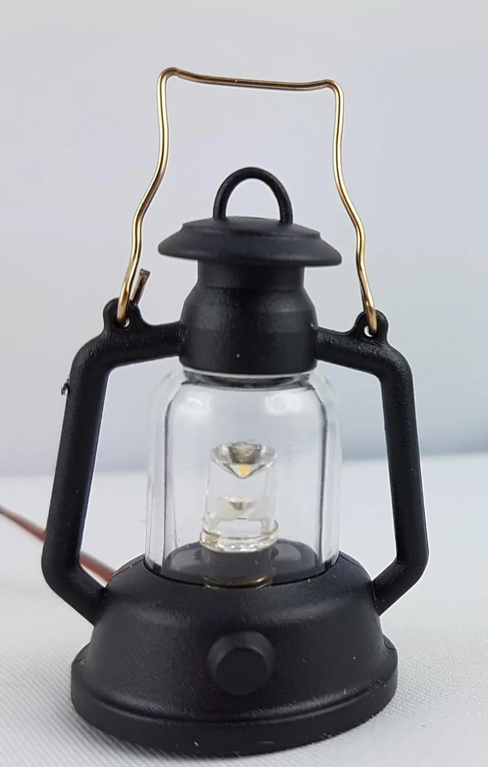 LED Lantern Black with Red Insert