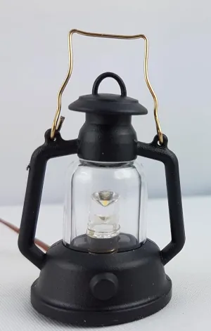 LED Lantern Black with Red Insert