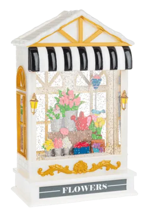 LED Light Up Shimmer Flower Shop Lantern