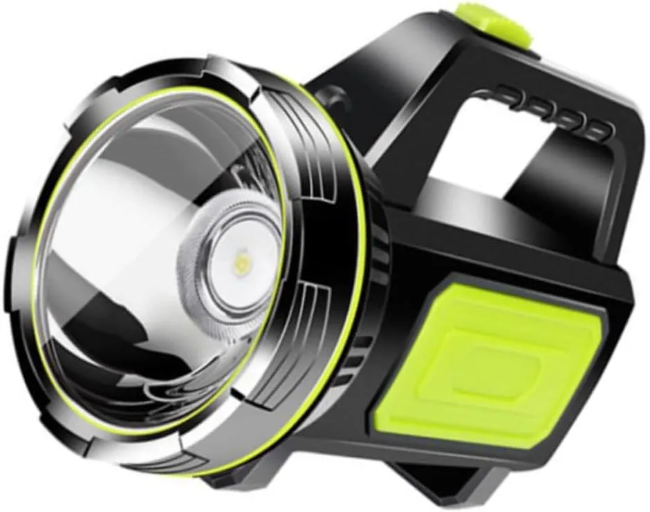 Led Rechargeable Handheld -Range Spotlight Lantern Torch with Sidelamp Illumination for Outdoor Camping Material
