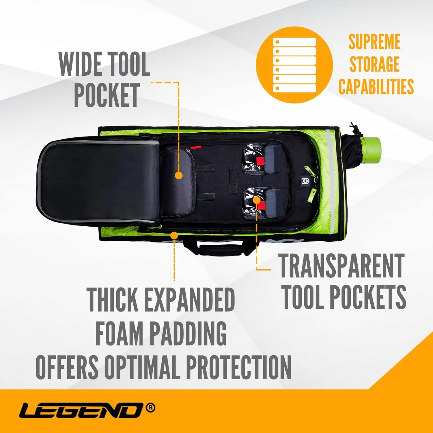Legend XT720 Takedown Recurve Bow Case - Protective Nylon Archery Backpack Bag, Padded Recurve Bow and Arrow Case for Archery Accessories & Gears with Multiple Pockets, Arrow Tube Included