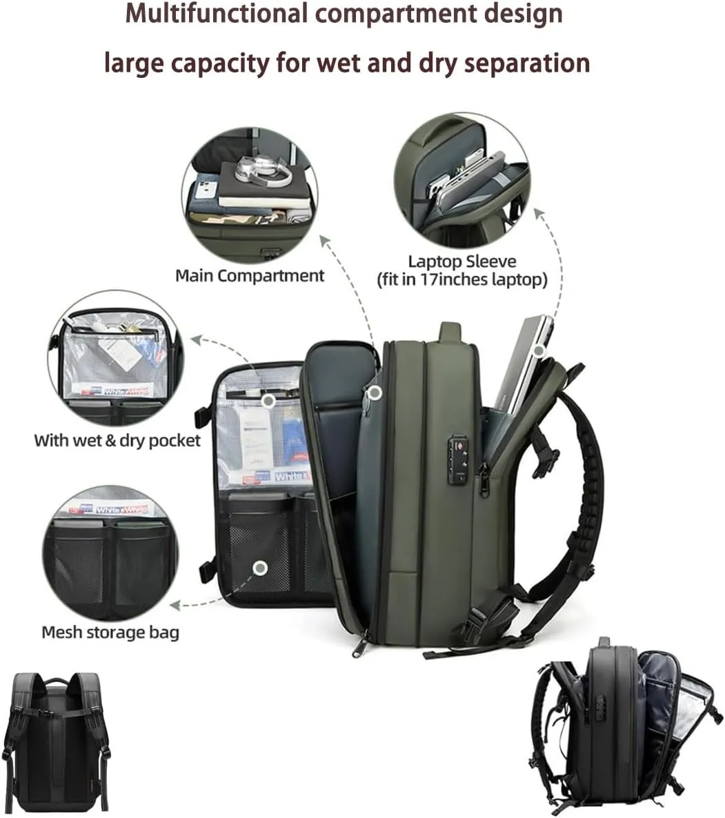 LELEBEAR Go Trend Mart Backpack, Vacpack Backpack Travel, 60L Expandable Travel Backpack Waterproof Vacuum Compression Bag (Blue   Vacuum Pump)
