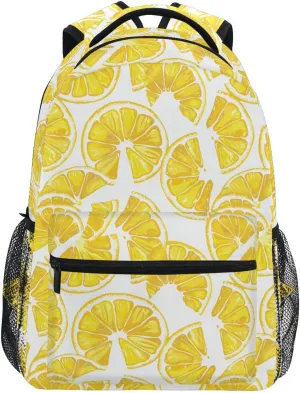 Lemon Slices School Kids Backpack for Boys Girls Laptop Backpack Lightweight Travel Bag for Women Men