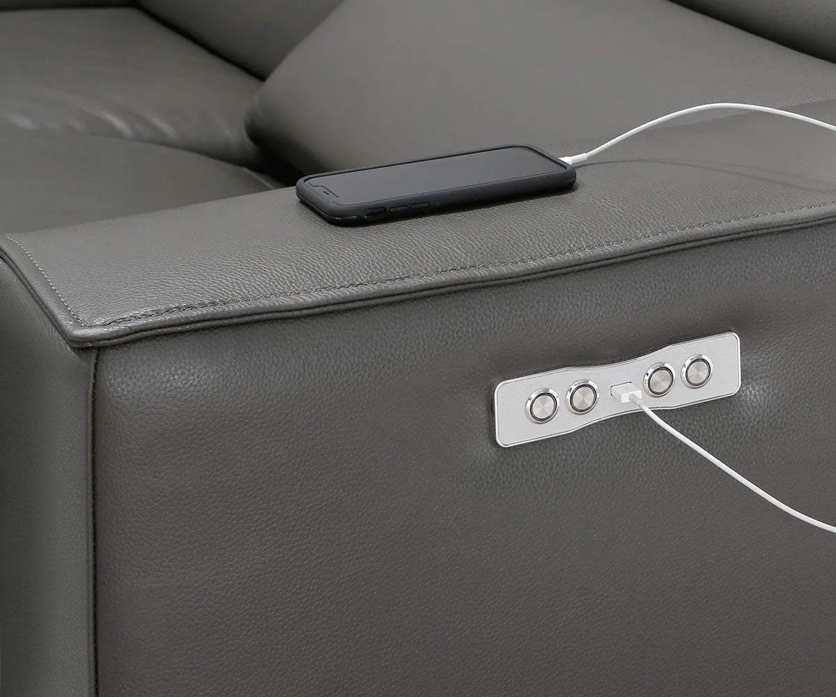 Lewen Leather Power Reclining Sectional