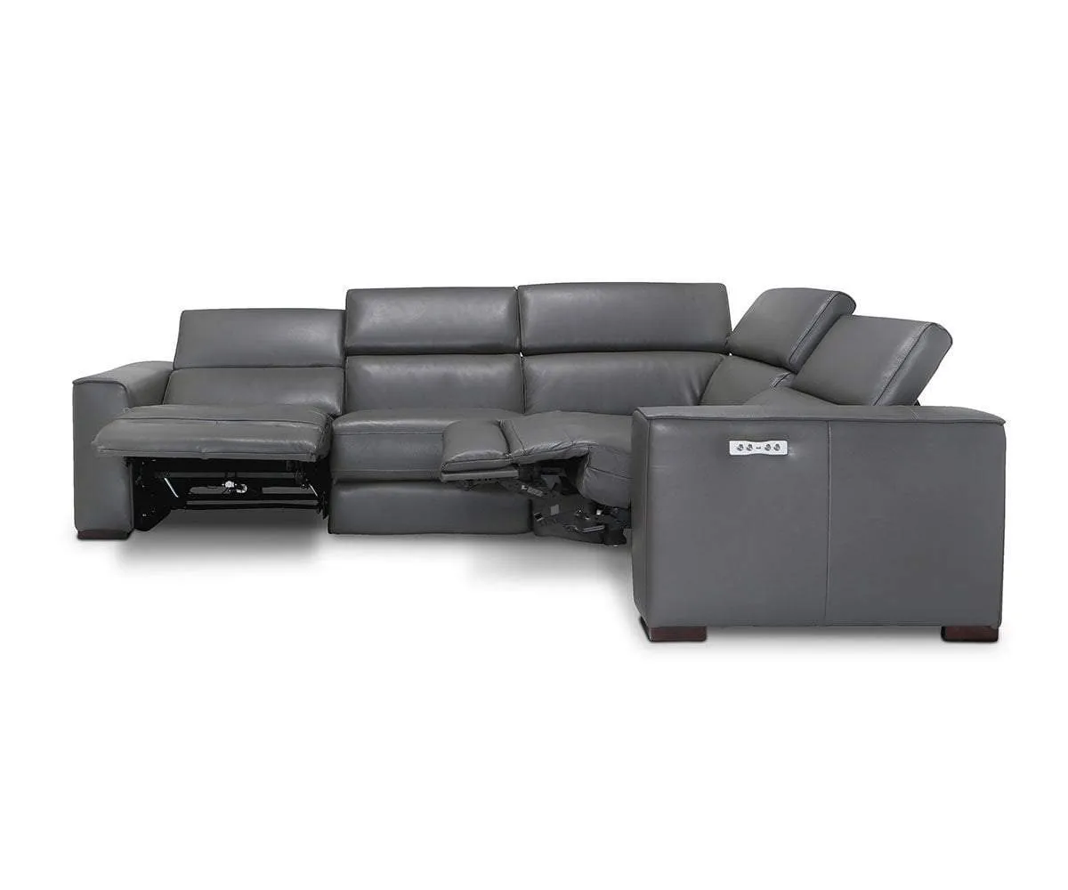 Lewen Leather Power Reclining Sectional