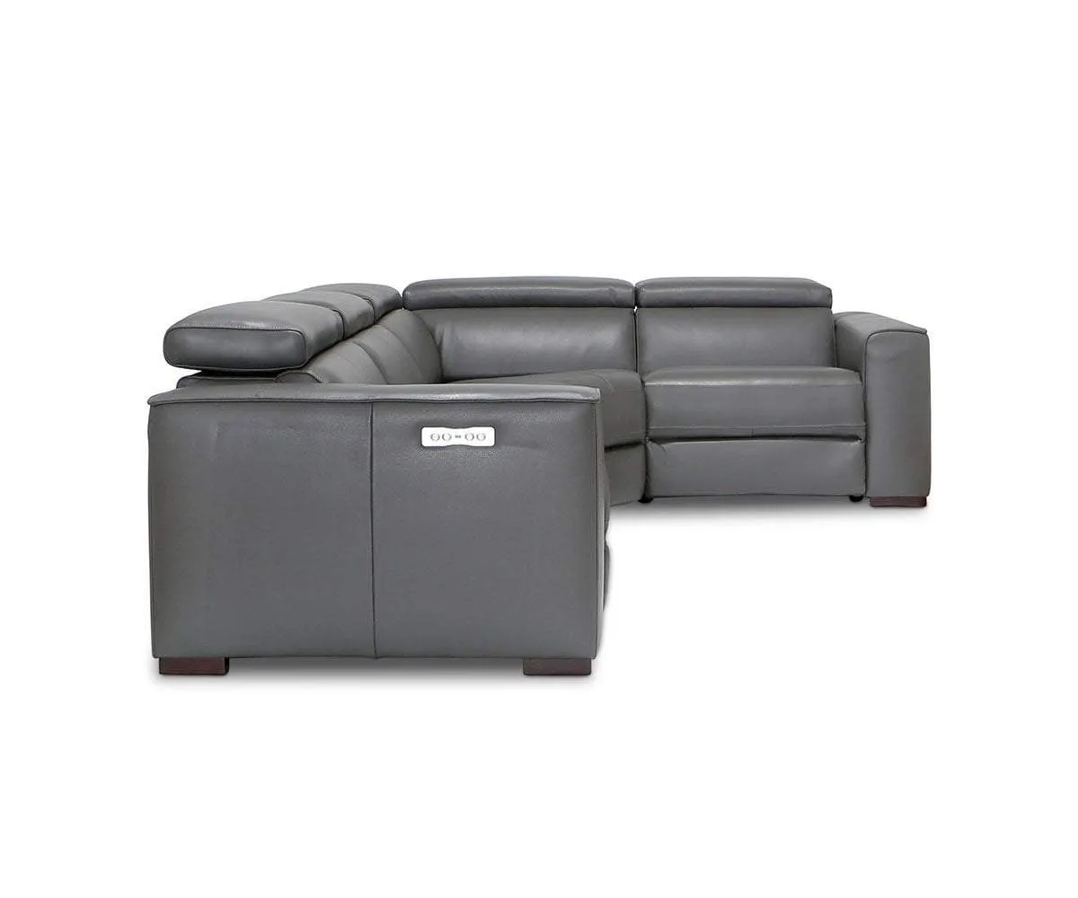 Lewen Leather Power Reclining Sectional