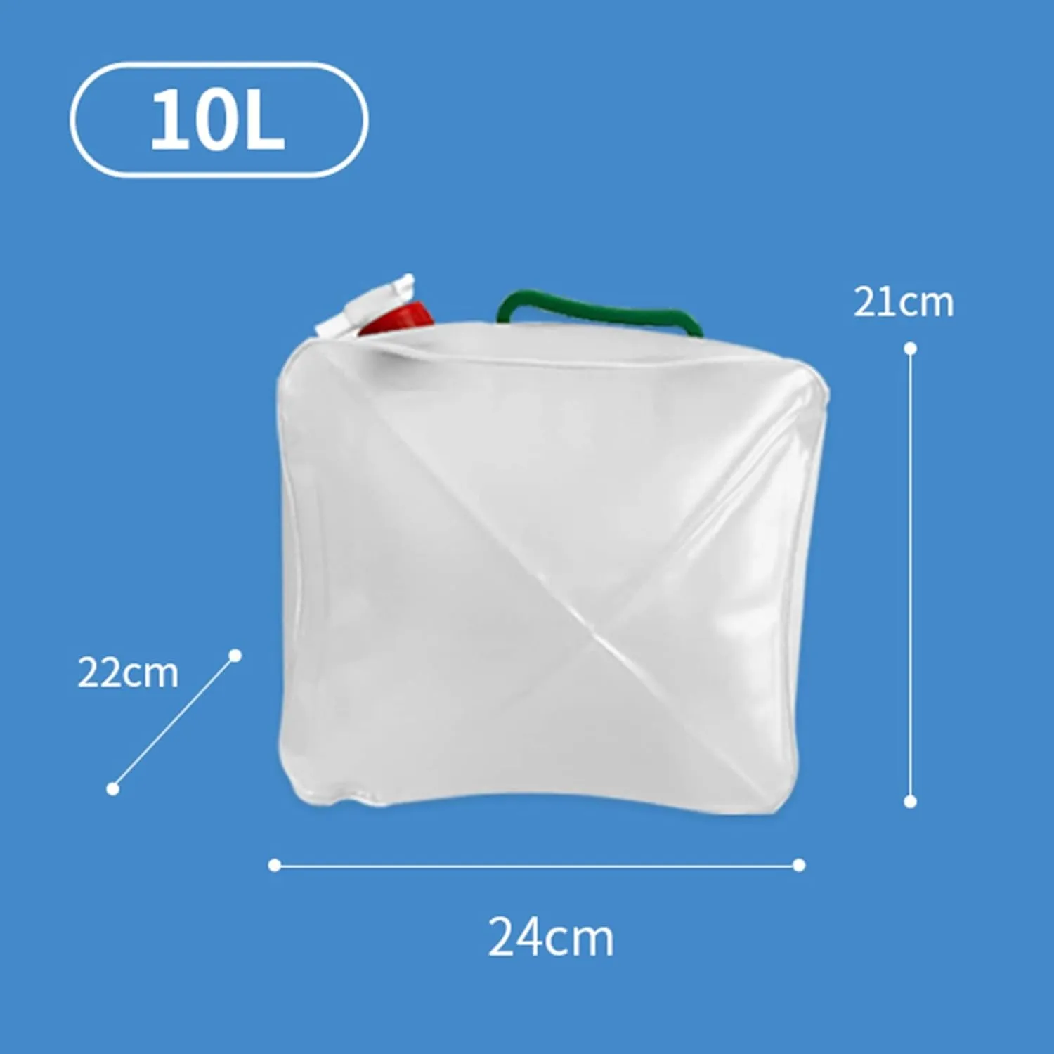 LFFH Collapsible Water Container, BPA Free Plastic Water Bag Tank Camping No Leak For Party Kitchen Picnic Bar BBQ Longer Time (Color : Clear, Size : 10L)