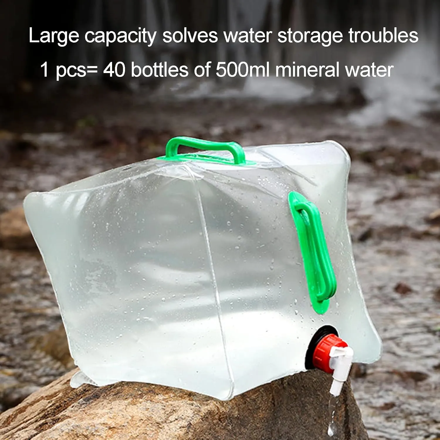 LFFH Collapsible Water Container, BPA Free Plastic Water Bag Tank Camping No Leak For Party Kitchen Picnic Bar BBQ Longer Time (Color : Clear, Size : 10L)