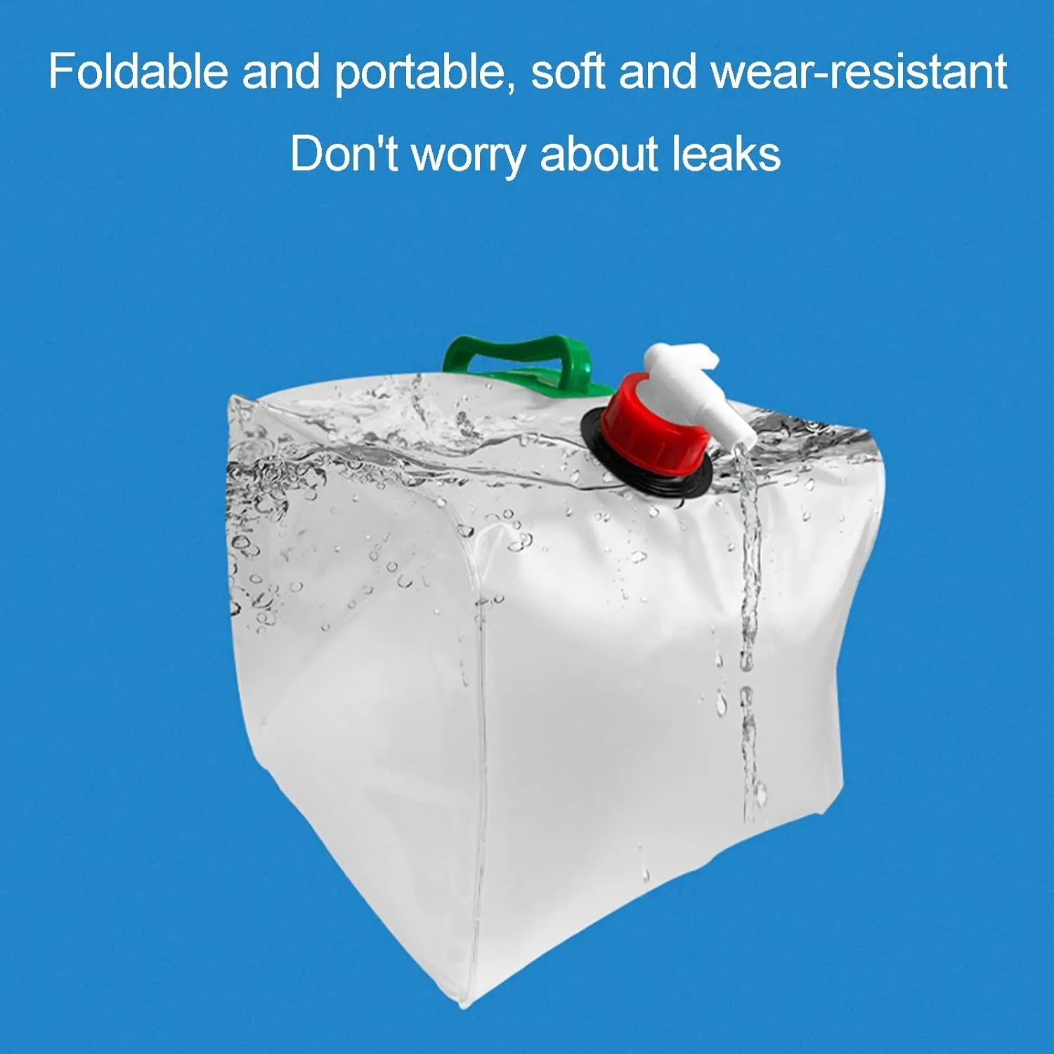 LFFH Collapsible Water Container, BPA Free Plastic Water Bag Tank Camping No Leak For Party Kitchen Picnic Bar BBQ Longer Time (Color : Clear, Size : 10L)