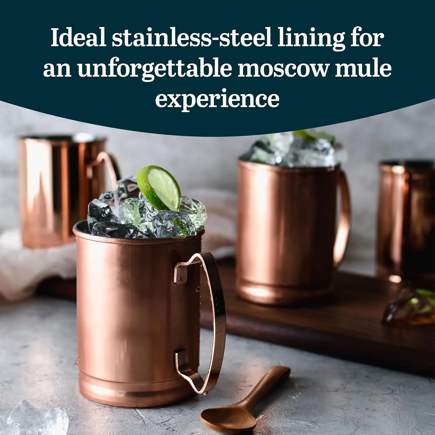Libbey Moscow Mule Copper Mugs, 14-ounce, Set of 4