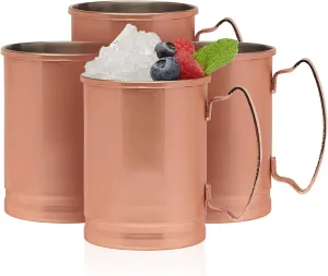 Libbey Moscow Mule Copper Mugs, 14-ounce, Set of 4