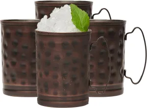 Libbey Moscow Mule Hammered Copper Mugs, 14-ounce, Set of 4