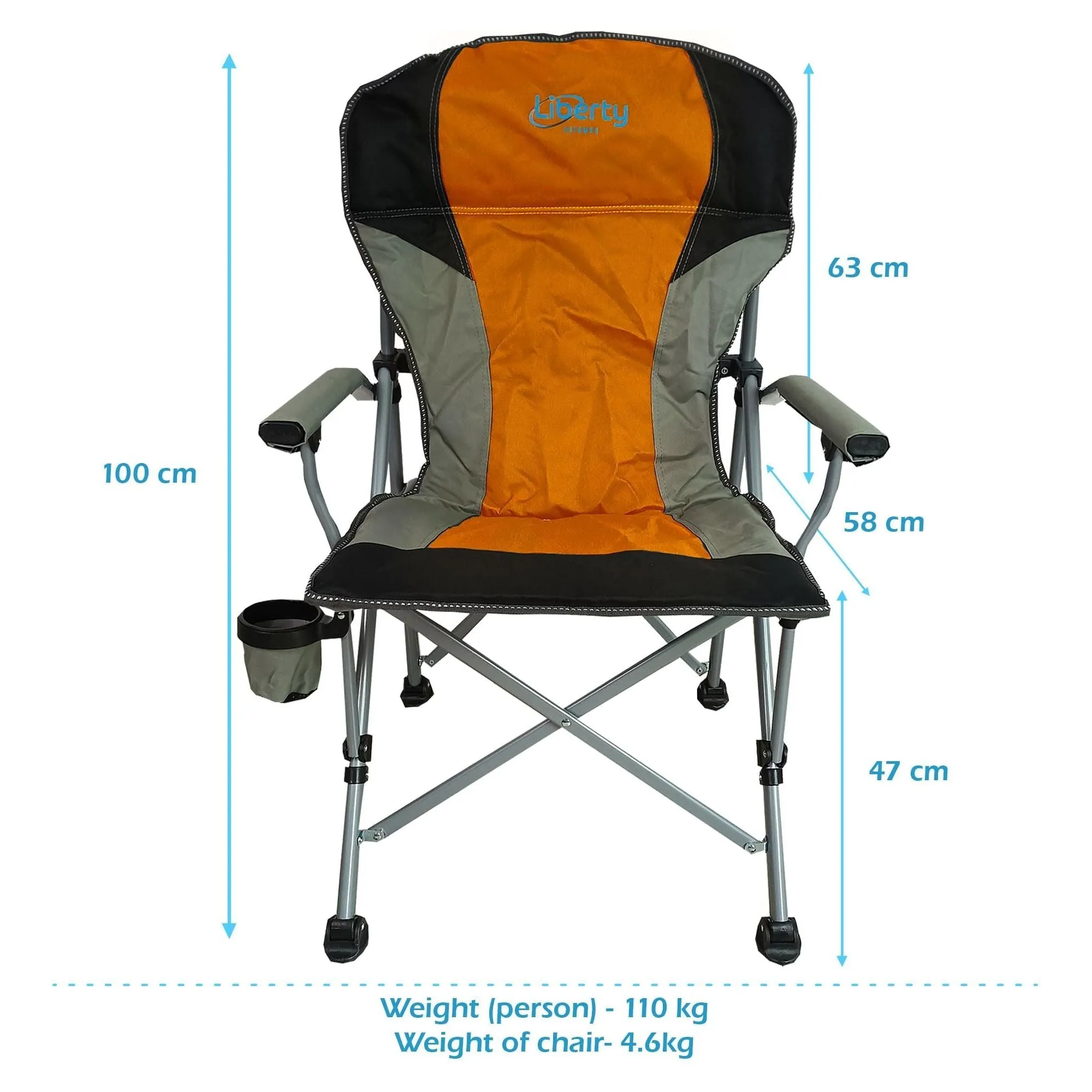 Liberty Orange Folding Camping Chair MDS1203