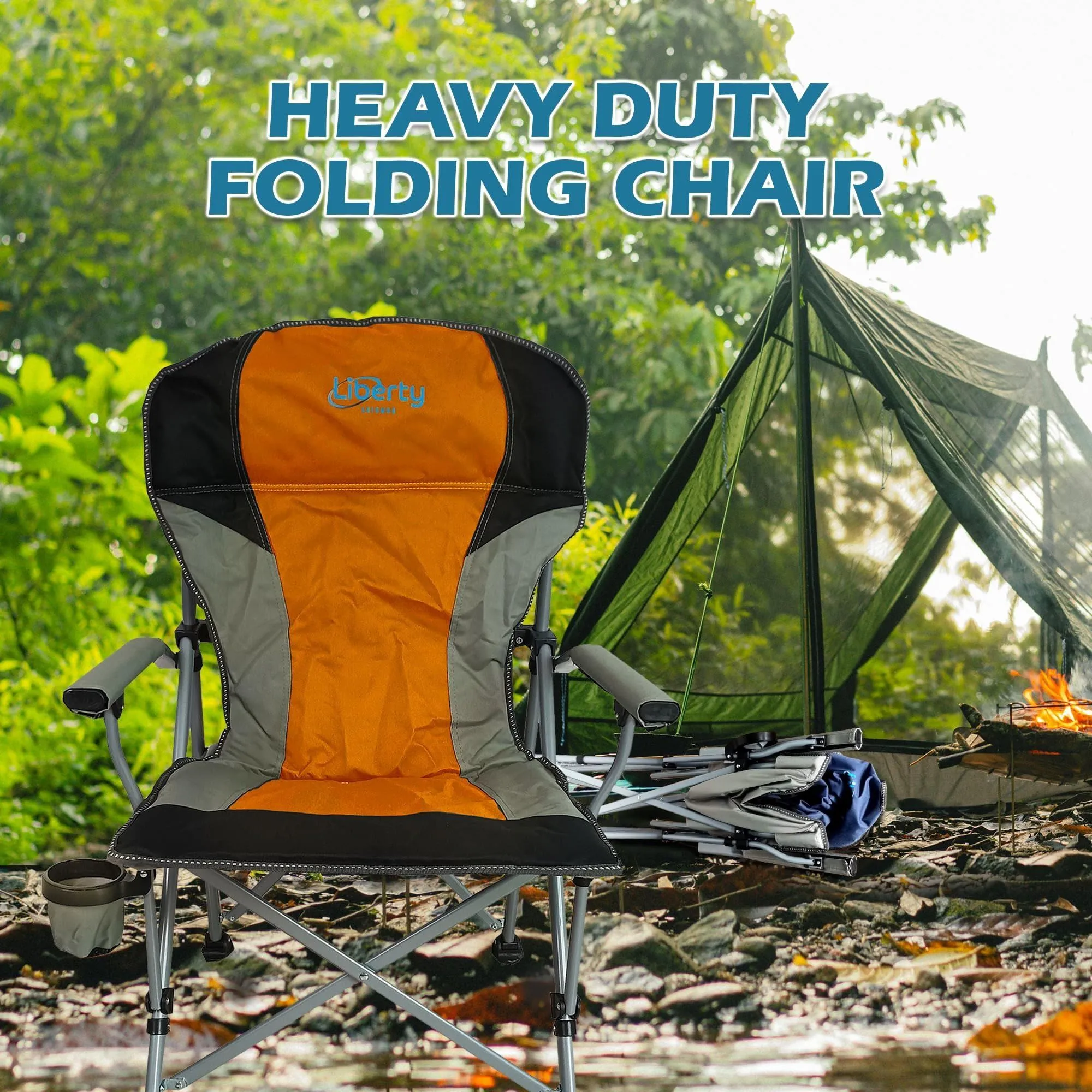 Liberty Orange Folding Camping Chair MDS1203