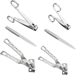 LIFKOME 6Pcs Ergonomic Nail Clipper Rotating Head Scissors for Easy Nail Care for Seniors and Travel Lightweight and Safe Design