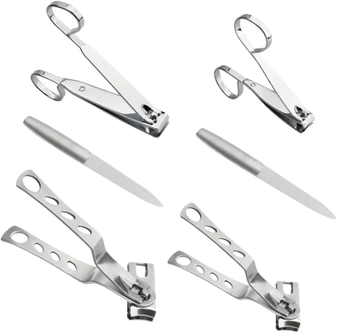 LIFKOME 6Pcs Ergonomic Nail Clipper Rotating Head Scissors for Easy Nail Care for Seniors and Travel Lightweight and Safe Design