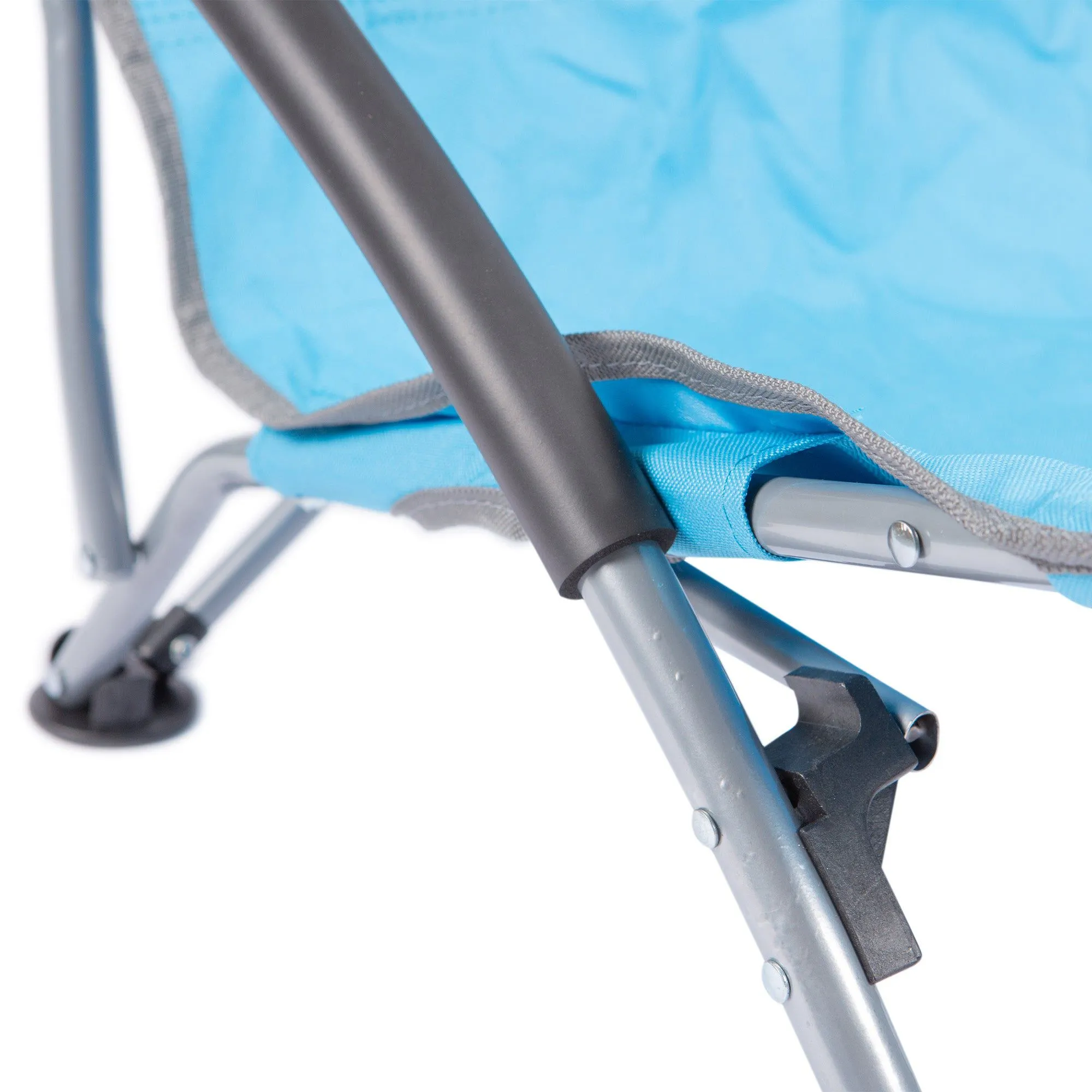 Light Blue Steel Folding Beach Chair