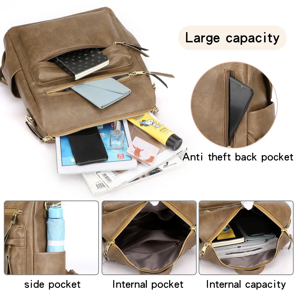 Light Weight Stylish Leather Backpack