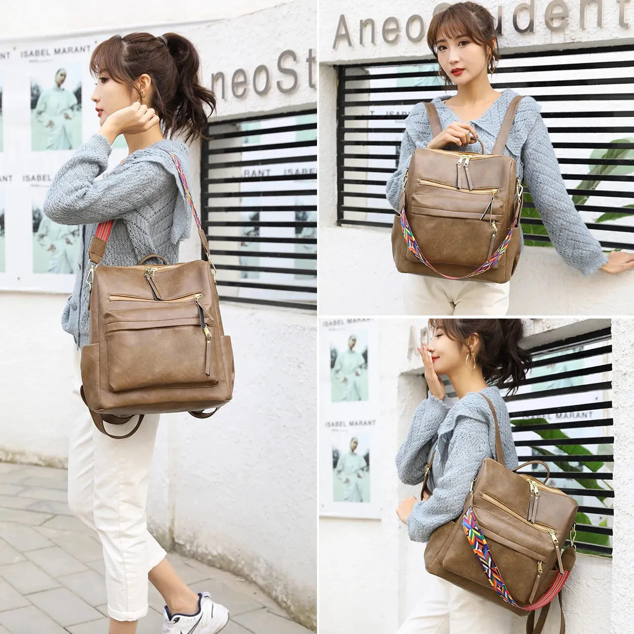 Light Weight Stylish Leather Backpack