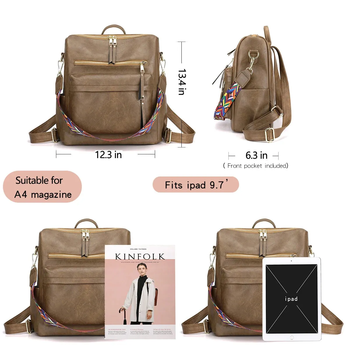 Light Weight Stylish Leather Backpack
