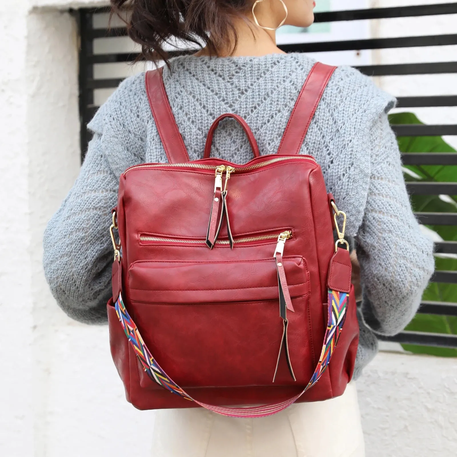 Light Weight Stylish Leather Backpack