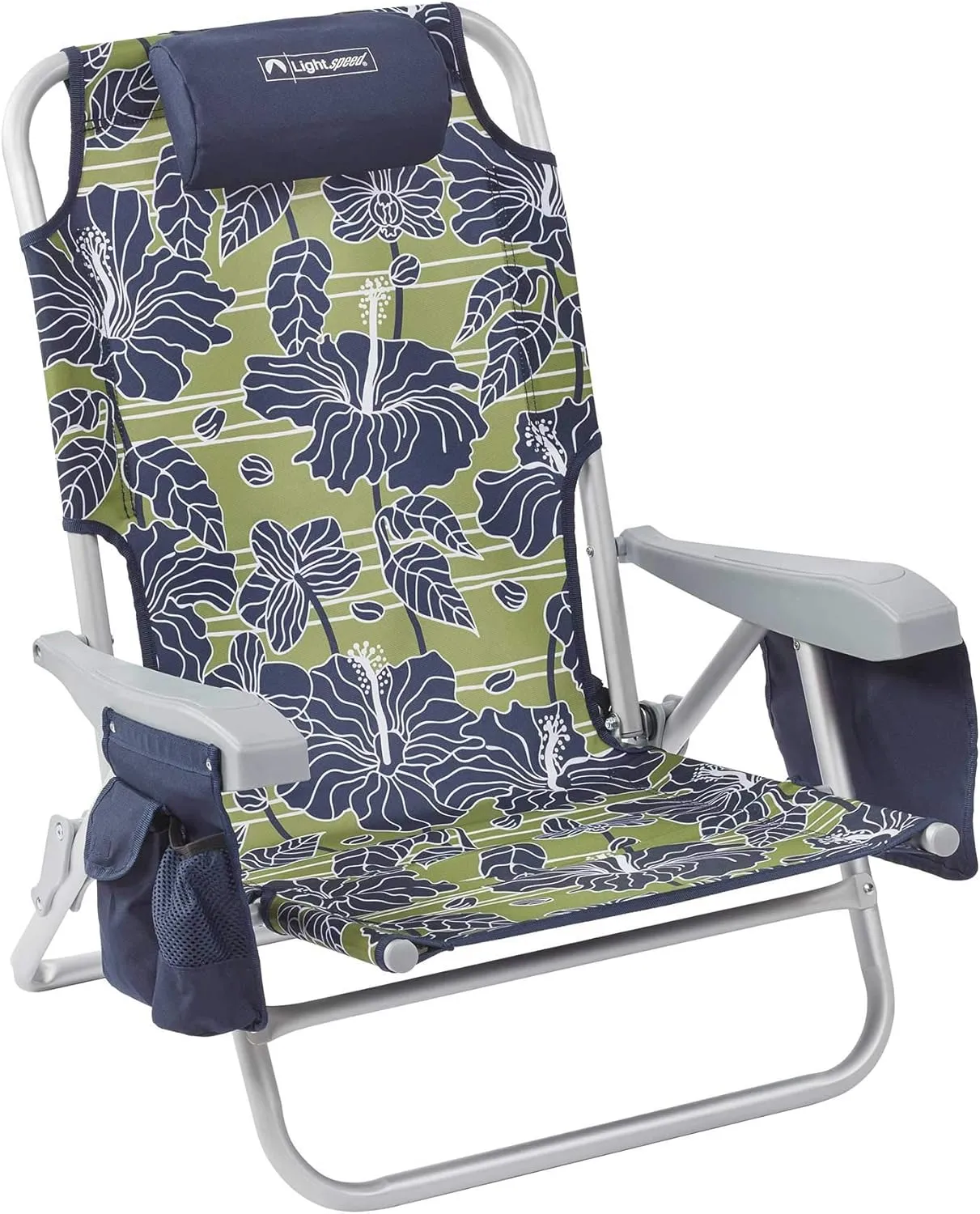 Lightspeed Outdoors ECO Ultimate Backpack Beach Chairs for Adults | Reclining Beach Chair Backpack with Adjustable Padded Headrest | Folding and Portable Chair | 1 Piece