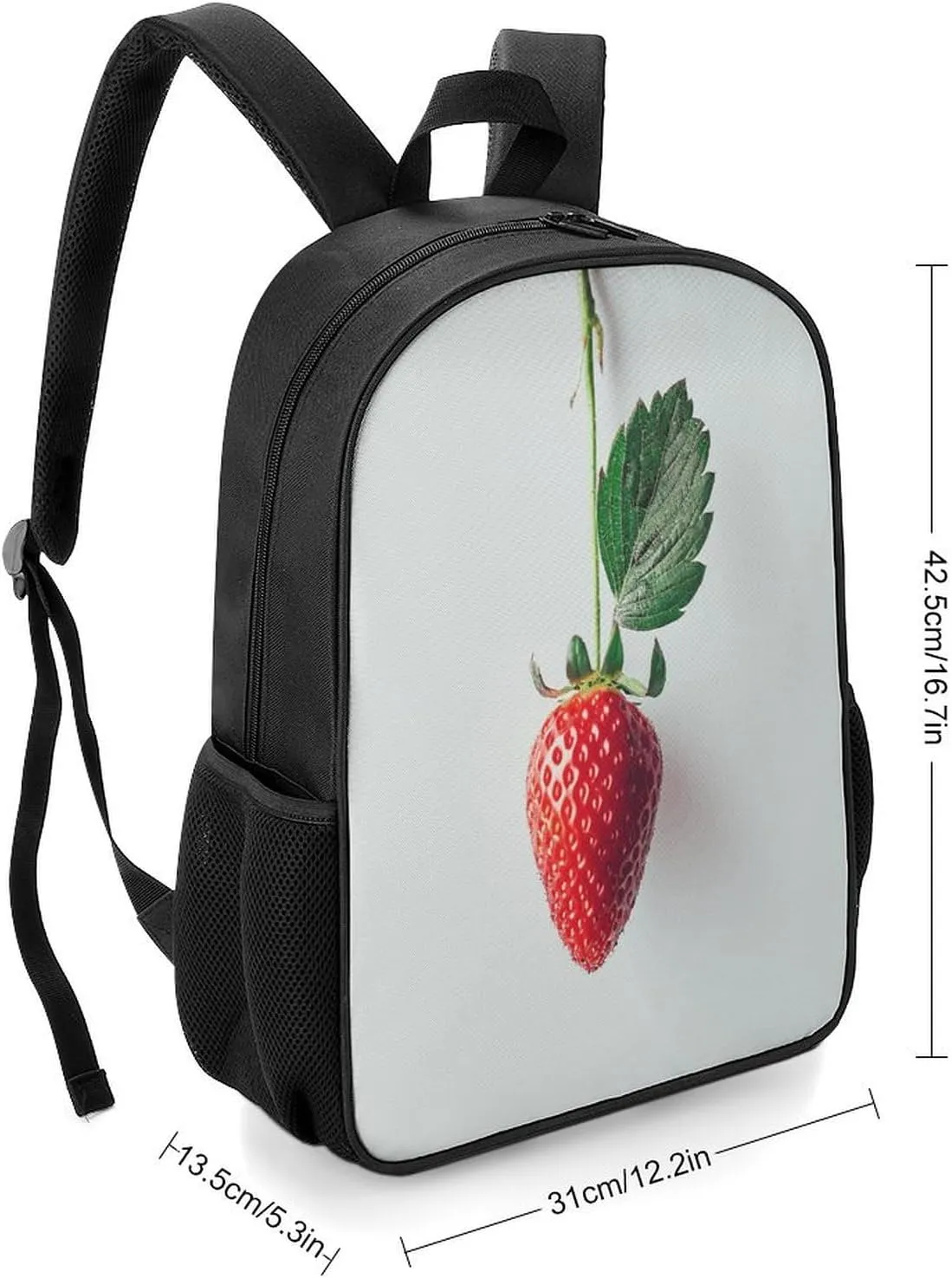 Lightweight Backpacks Cute Travel Bag Durable A Strawberry Hanging Printing Small Travel Backpack For Women & Men