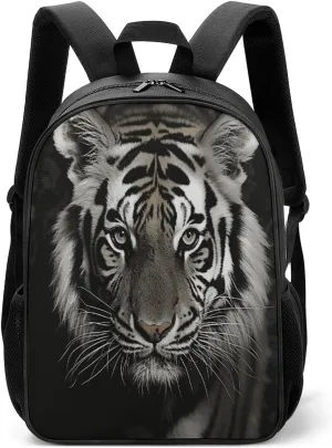 Lightweight Backpacks Cute Travel Bag Durable Black And White Tiger Printing Small Travel Backpack For Women & Men