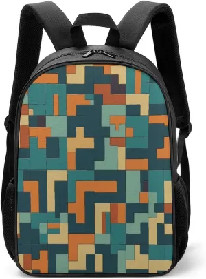 Lightweight Backpacks Cute Travel Bag Durable Blue And Orange Design Printing Small Travel Backpack For Women & Men