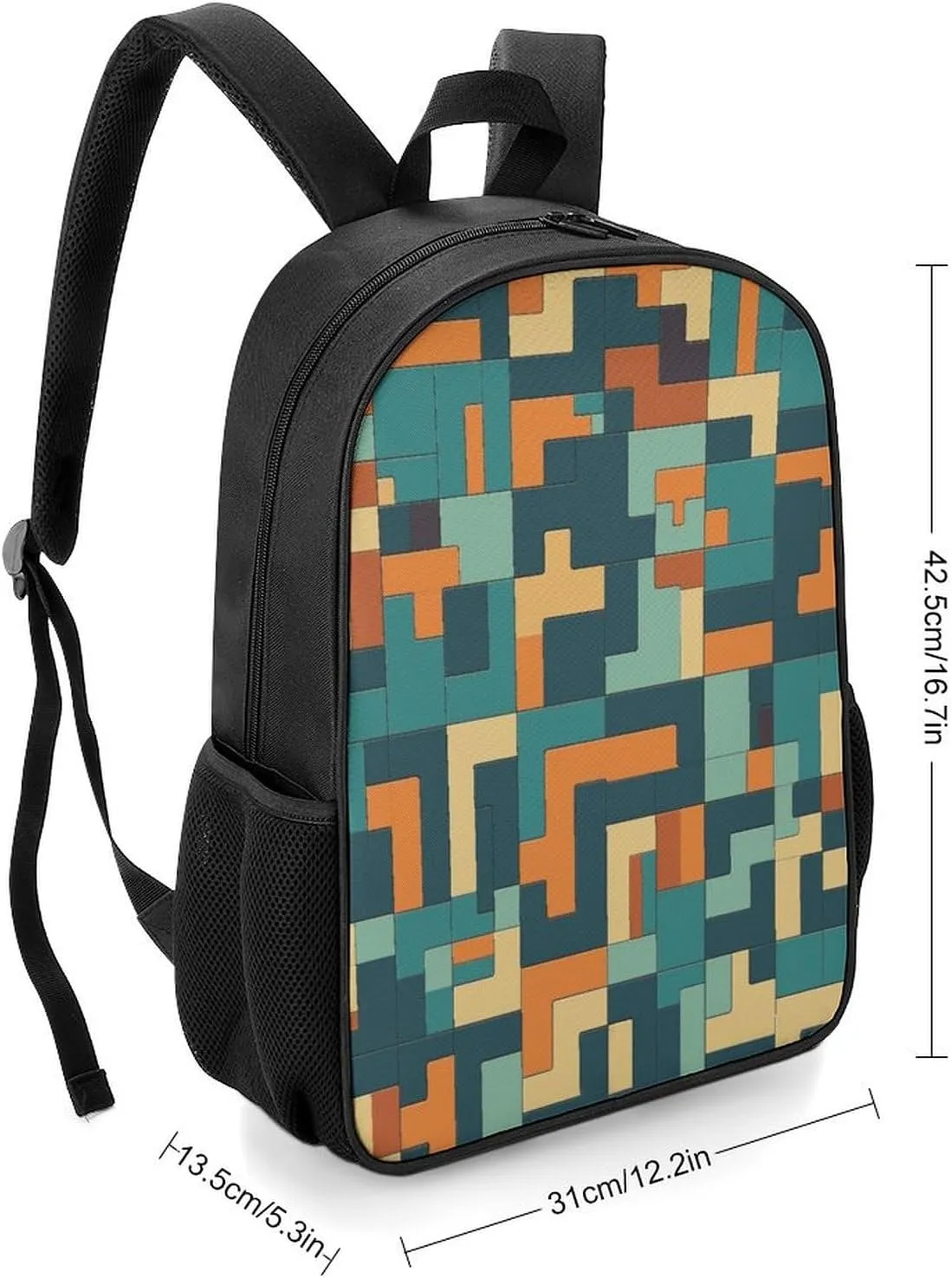 Lightweight Backpacks Cute Travel Bag Durable Blue And Orange Design Printing Small Travel Backpack For Women & Men