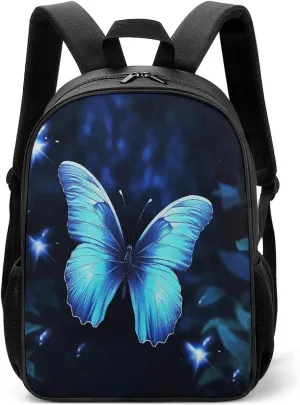 Lightweight Backpacks Cute Travel Bag Durable Blue Butterfly Printing Small Travel Backpack For Women & Men