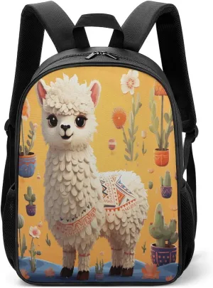 Lightweight Backpacks Cute Travel Bag Durable Cartoon Alpaca Cute Animal Printing Small Travel Backpack For Women & Men
