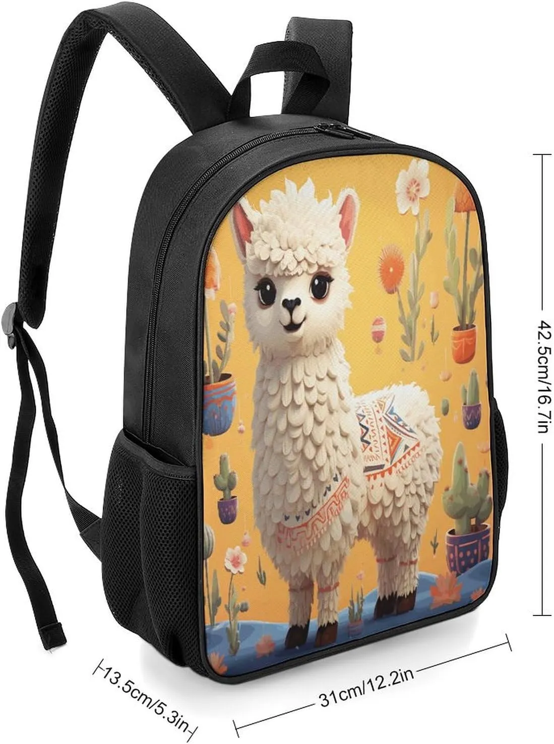 Lightweight Backpacks Cute Travel Bag Durable Cartoon Alpaca Cute Animal Printing Small Travel Backpack For Women & Men
