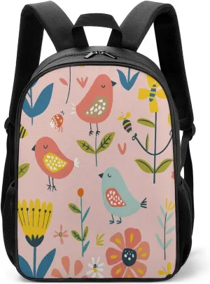 Lightweight Backpacks Cute Travel Bag Durable Cartoon Birds And Bees Printing Small Travel Backpack For Women & Men