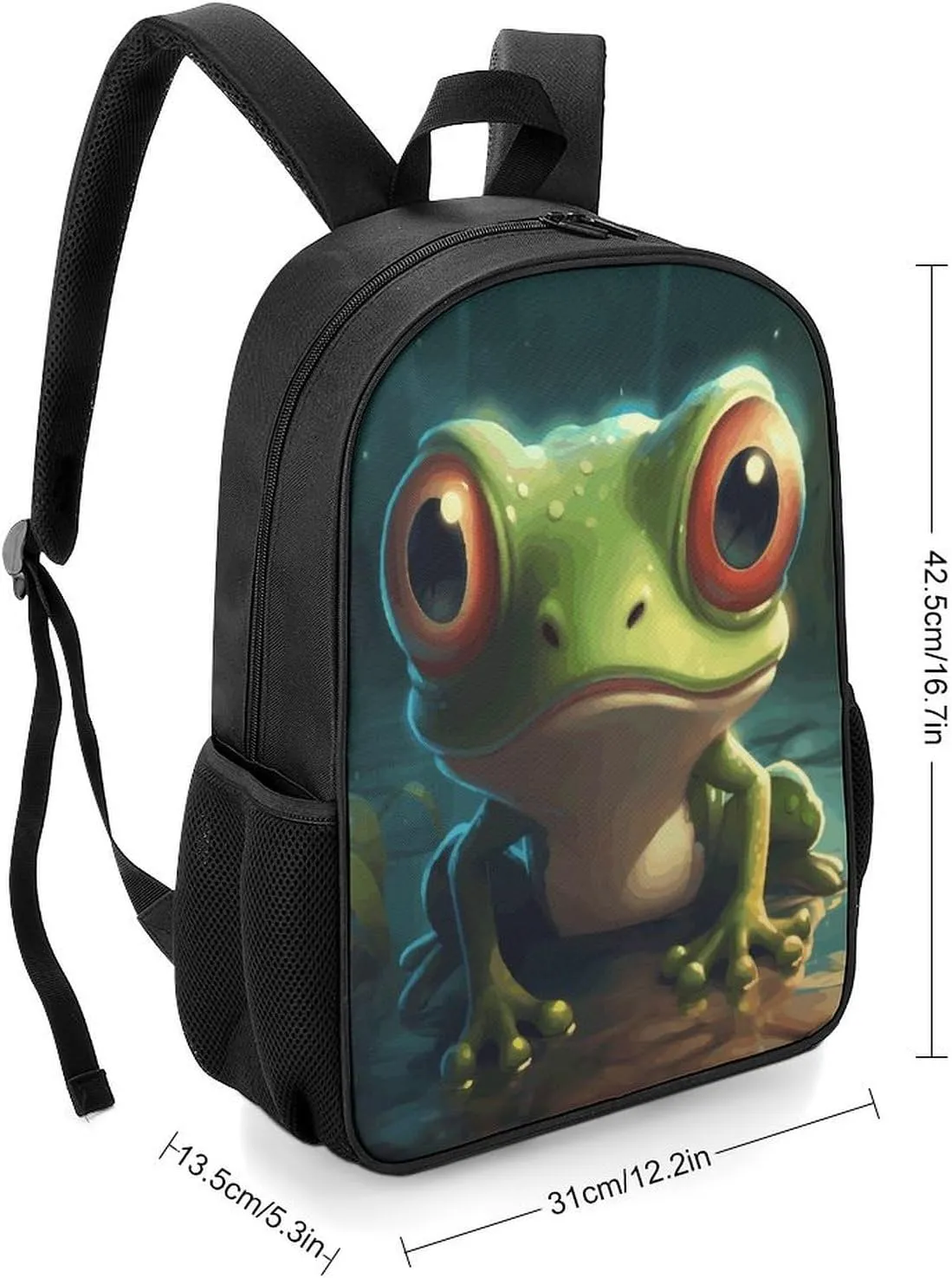 Lightweight Backpacks Cute Travel Bag Durable Cartoon Frog Printing Small Travel Backpack For Women & Men