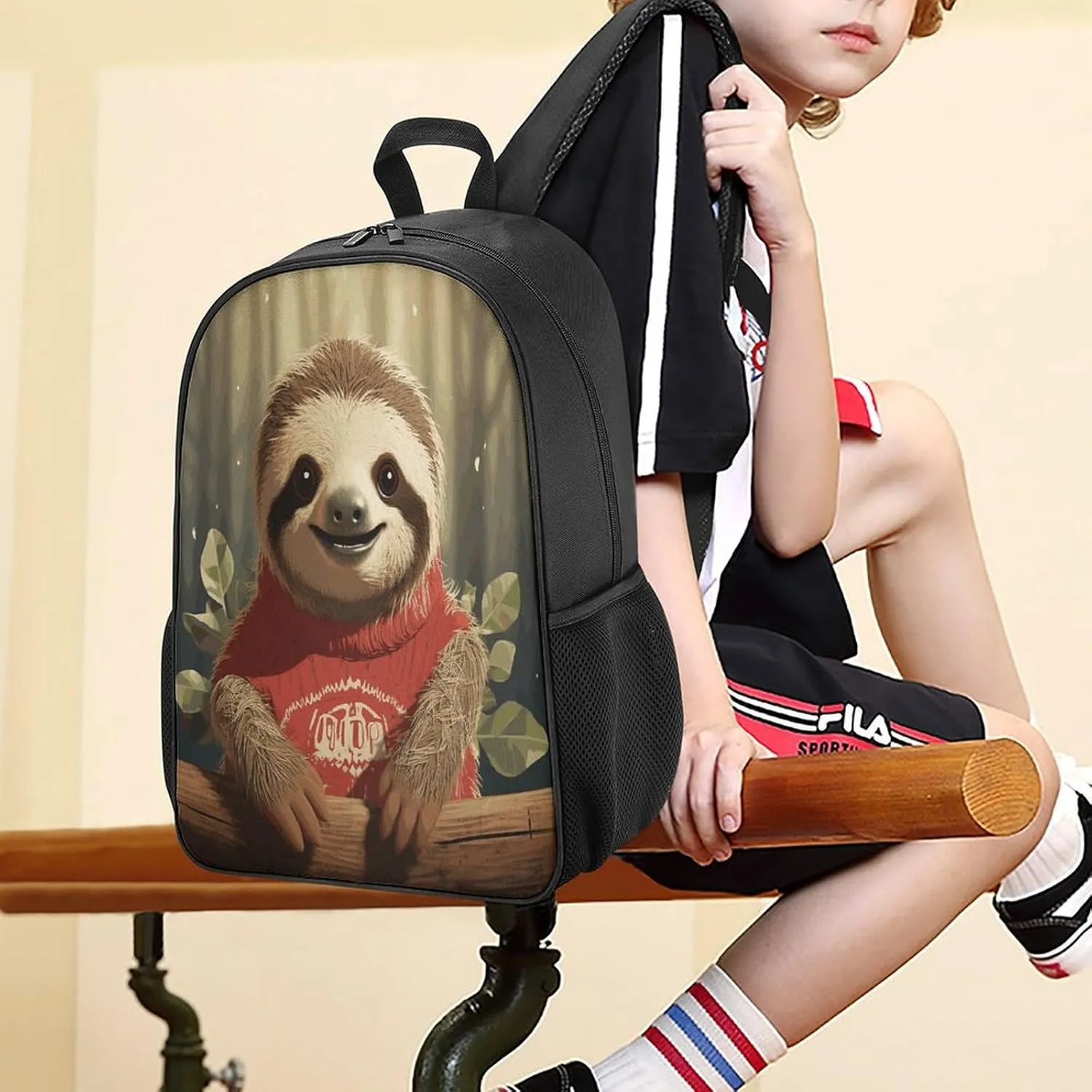 Lightweight Backpacks Cute Travel Bag Durable Cartoon Sloth Printing Small Travel Backpack For Women & Men