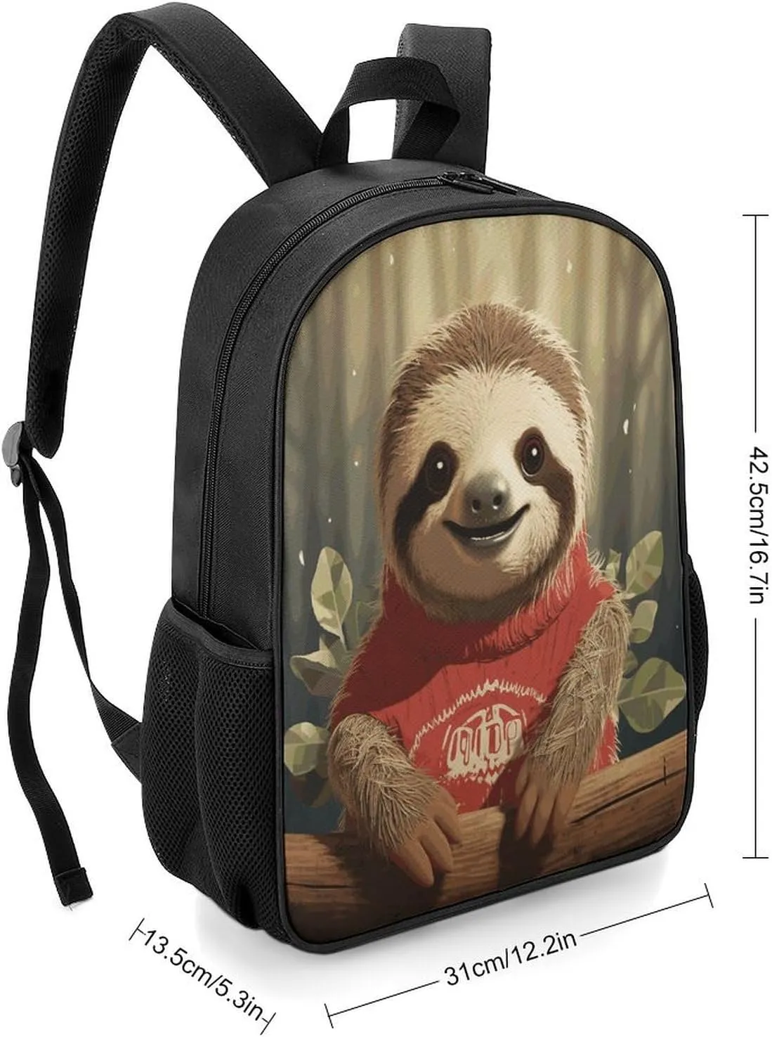 Lightweight Backpacks Cute Travel Bag Durable Cartoon Sloth Printing Small Travel Backpack For Women & Men