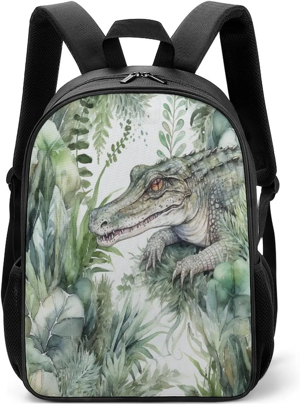 Lightweight Backpacks Cute Travel Bag Durable Crocodile Green Printing Small Travel Backpack For Women & Men