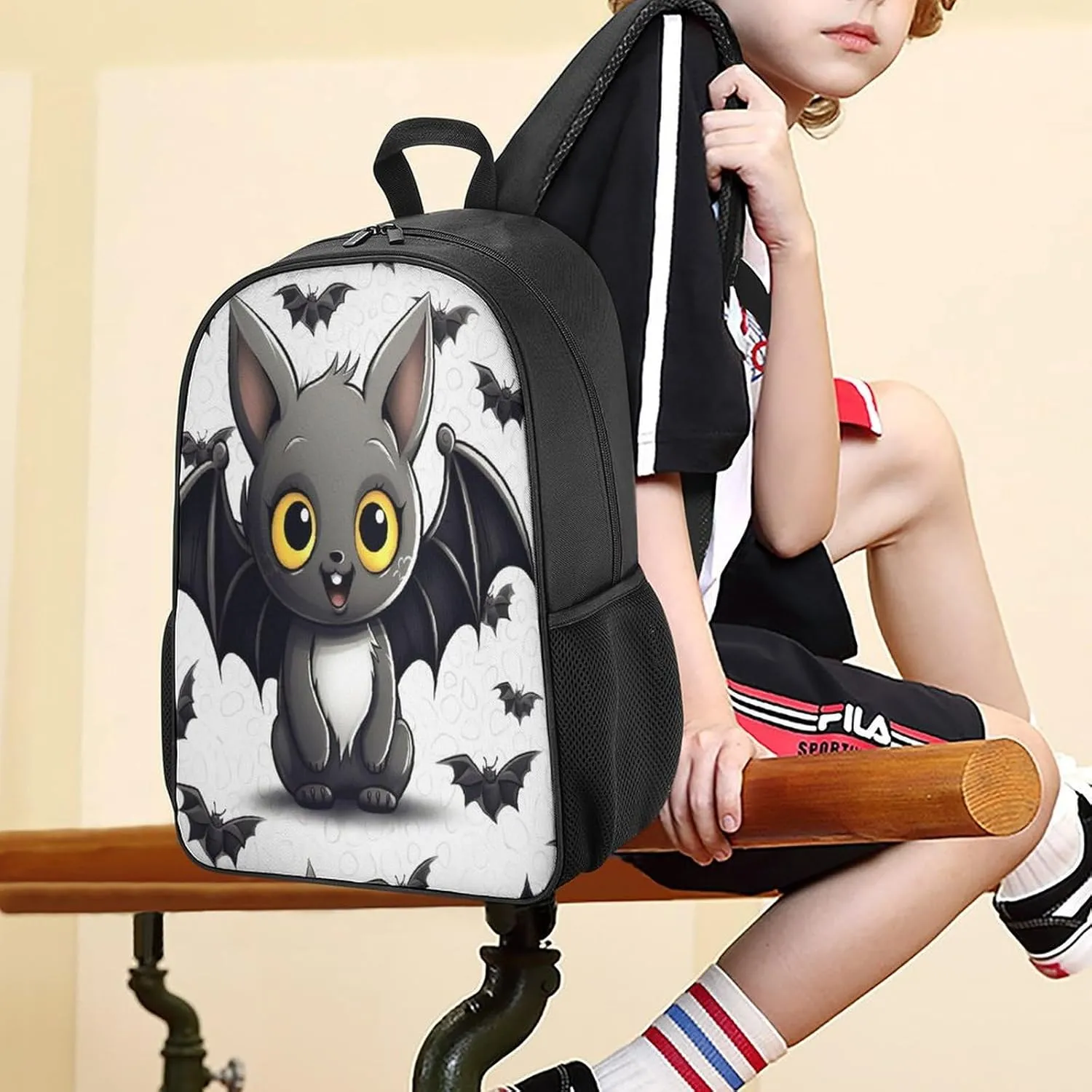 Lightweight Backpacks Cute Travel Bag Durable Cute Bat Printing Small Travel Backpack For Women & Men