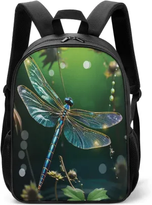 Lightweight Backpacks Cute Travel Bag Durable Dragonfly Green Printing Small Travel Backpack For Women & Men