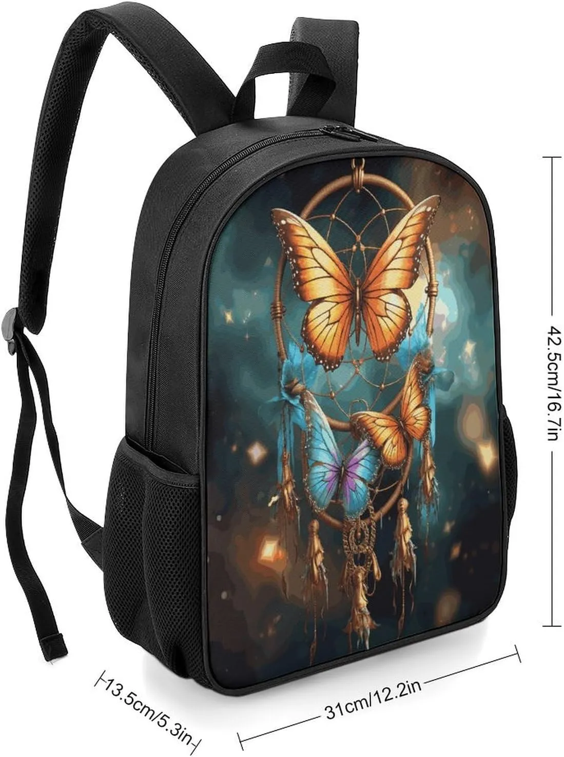 Lightweight Backpacks Cute Travel Bag Durable Dream Catcher Butterfly Printing Small Travel Backpack For Women & Men