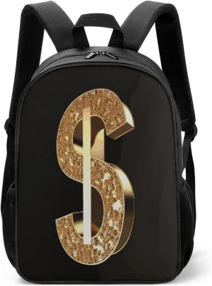 Lightweight Backpacks Cute Travel Bag Durable Gold Dollar Sign Printing Small Travel Backpack For Women & Men