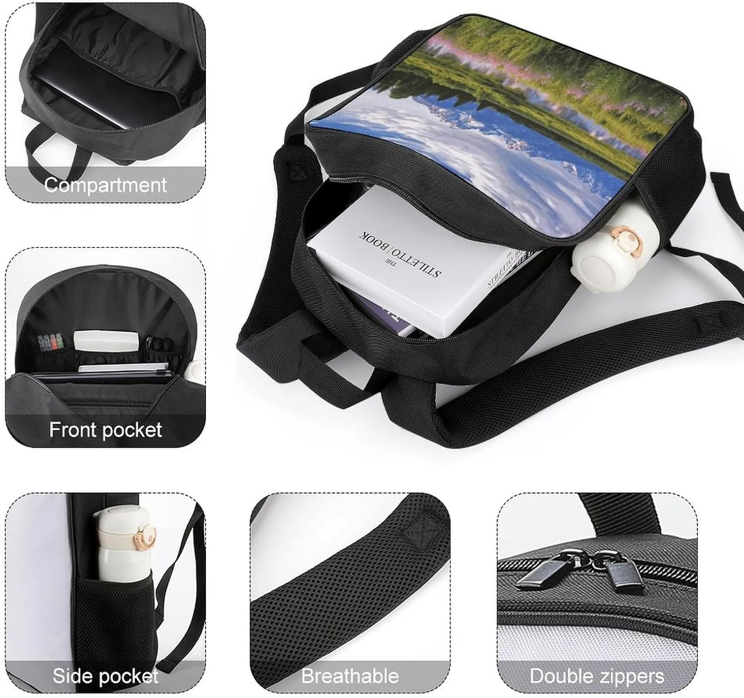 Lightweight Backpacks Cute Travel Bag Durable Grand Teton Printing Small Travel Backpack For Women & Men