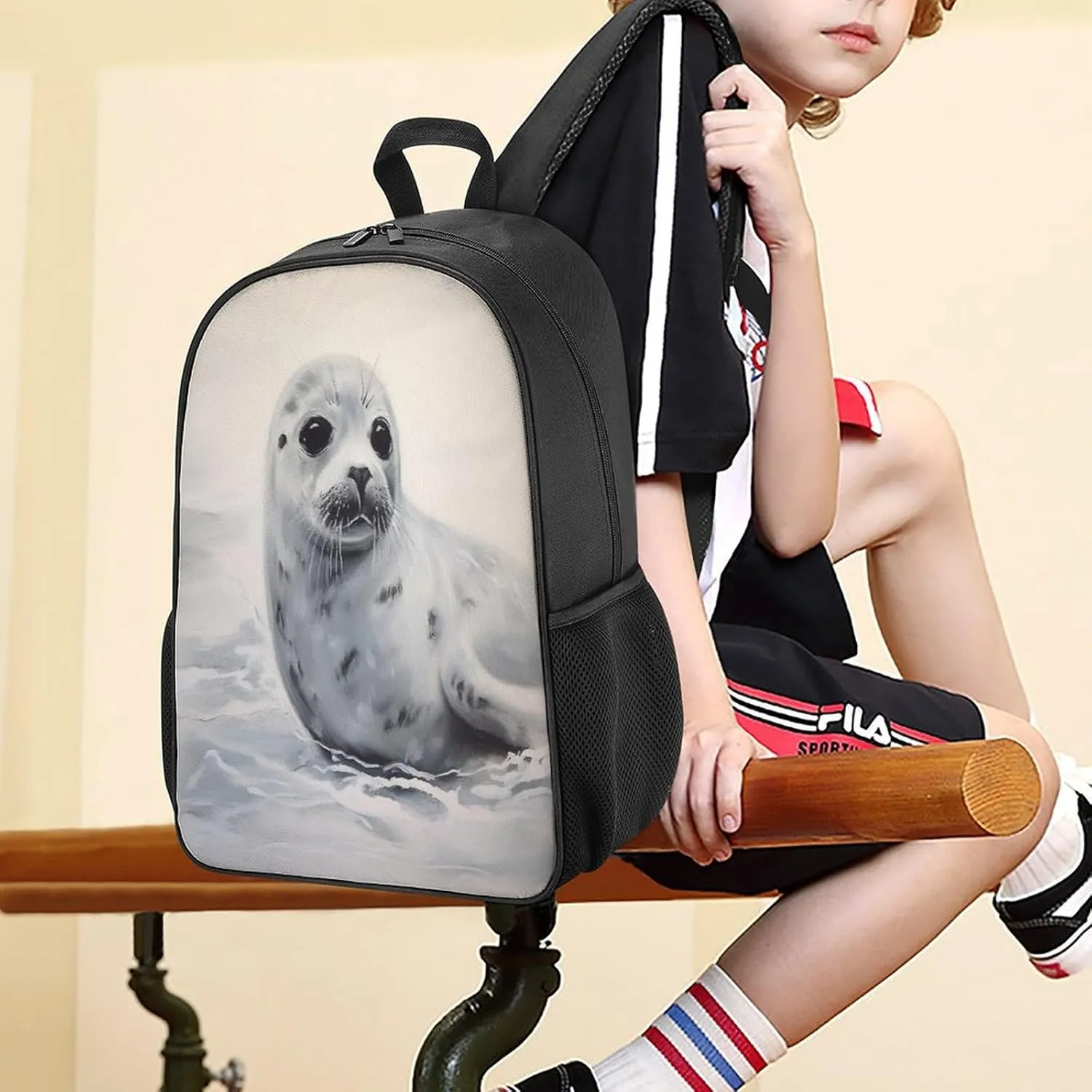Lightweight Backpacks Cute Travel Bag Durable Harp Painting Printing Small Travel Backpack For Women & Men
