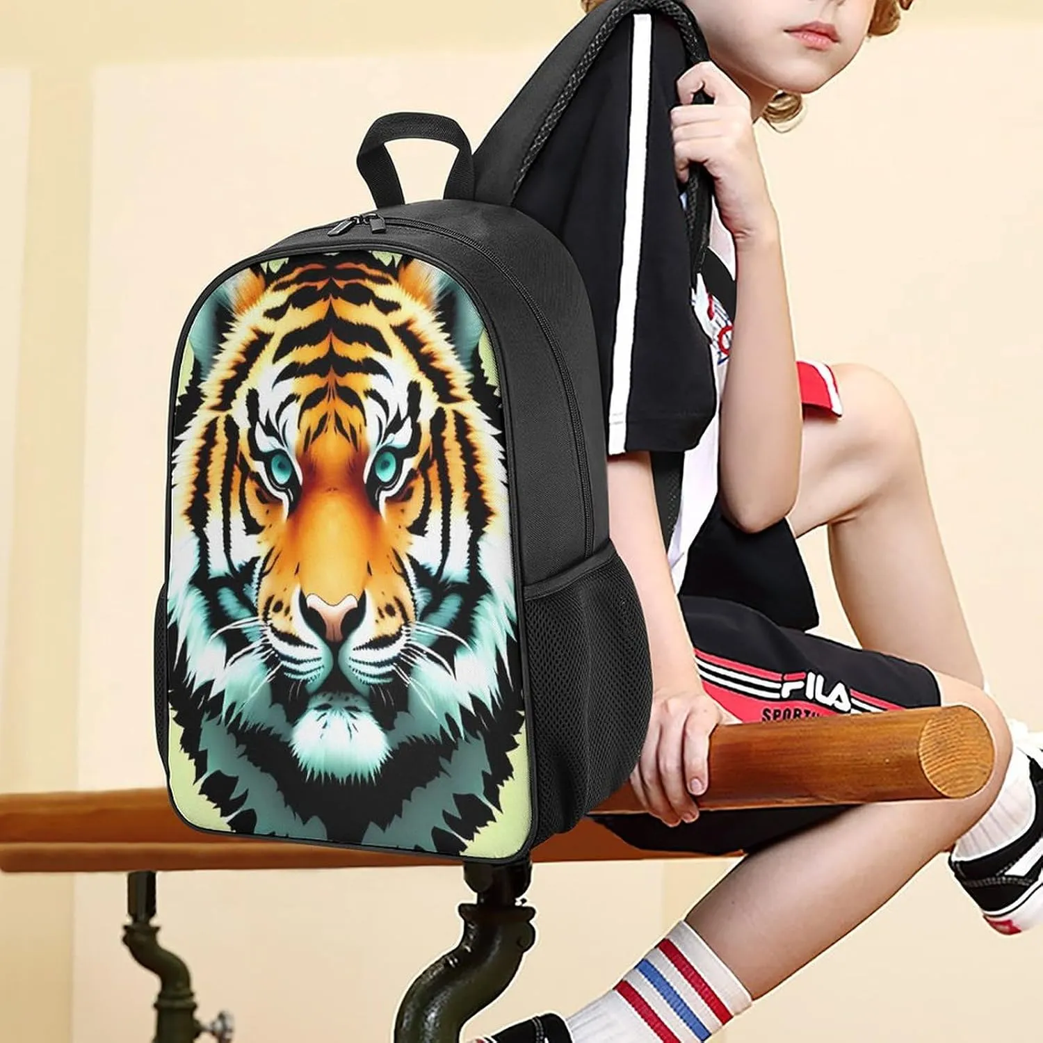 Lightweight Backpacks Cute Travel Bag Durable Little Fat Tiger Printing Small Travel Backpack For Women & Men