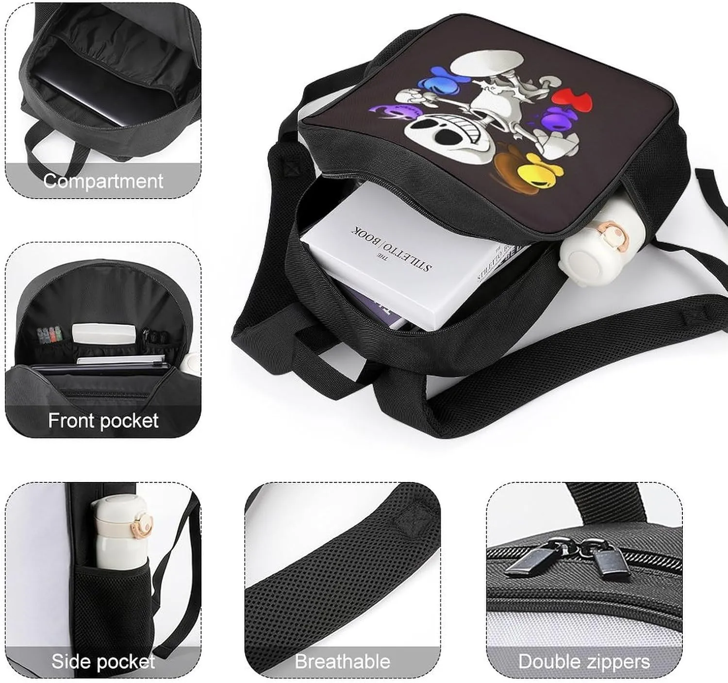 Lightweight Backpacks Cute Travel Bag Durable Undertail Printing Small Travel Backpack For Women & Men