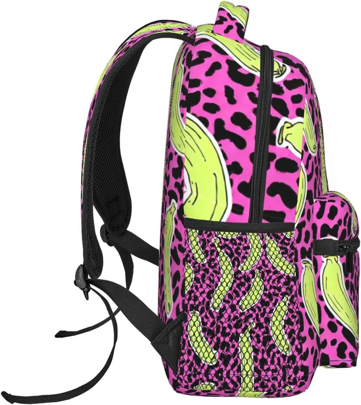 Lightweight Daypack Backpack for Sports Travel Running - Large Capacity Multipurpose Anti-Theft Bookbag, Banana Leopard Pattern Laptop Backpack Daypack