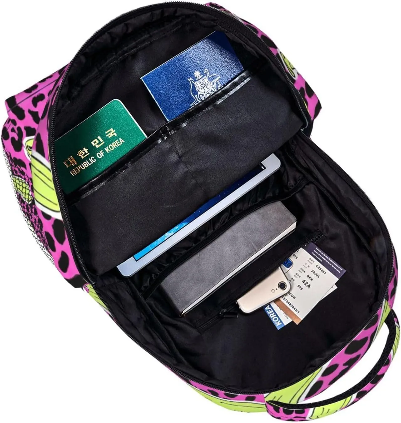 Lightweight Daypack Backpack for Sports Travel Running - Large Capacity Multipurpose Anti-Theft Bookbag, Banana Leopard Pattern Laptop Backpack Daypack