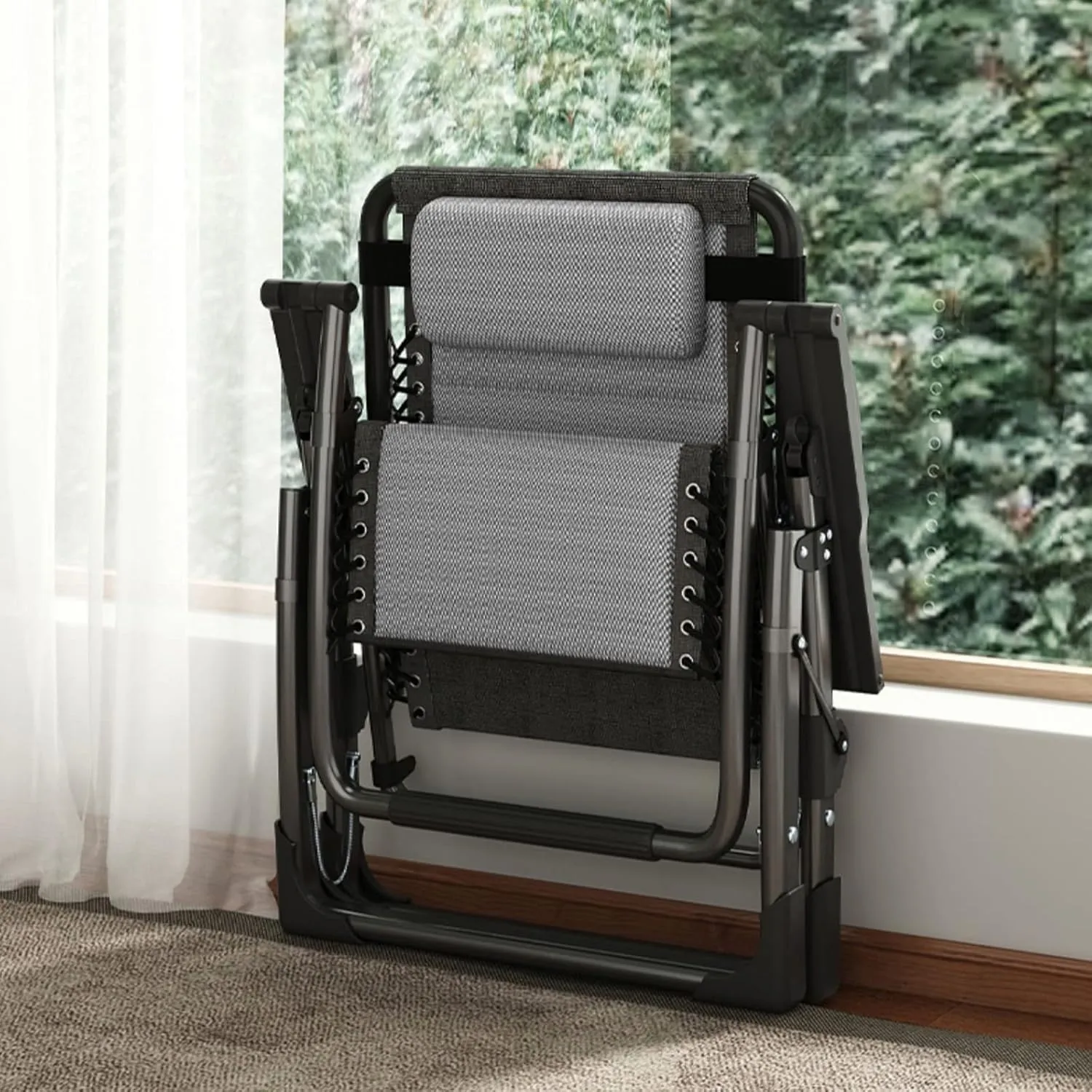LILYPELLE Zero Gravity Chair, Premium Lawn Recliner Folding Portable Chaise Lounge with Detachable Headrest and Cup Holder, Reclining Patio Lounger Chair